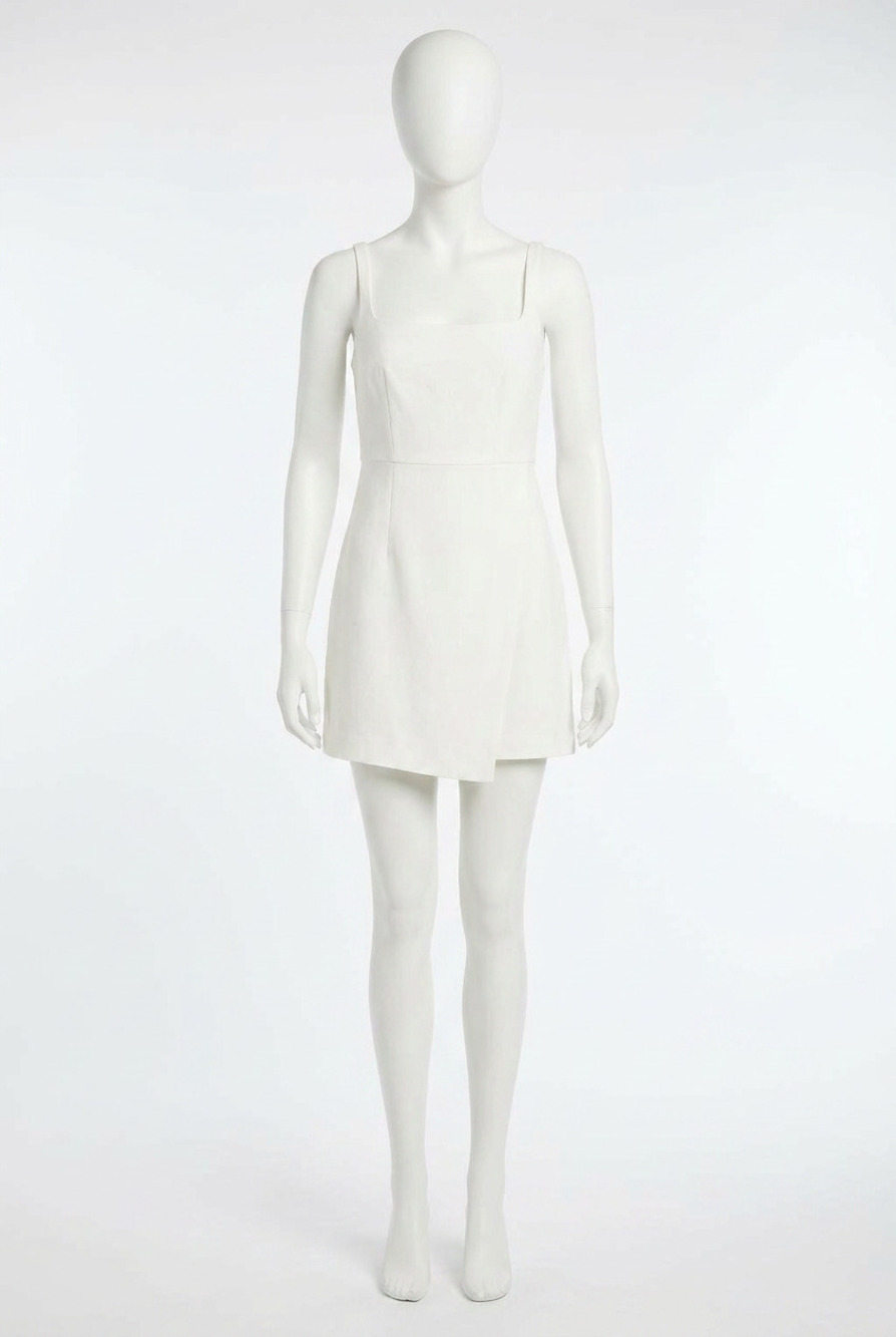 NEW FRENCH CONNECTION whisper strappy envelope dress in summer white